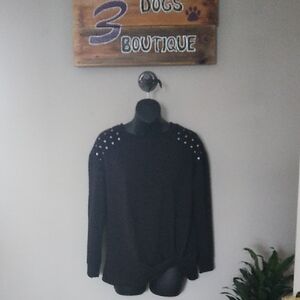 Rock & Republic Black Top With Waist Detail